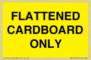 FLATTENED CARDBOARD ONLY
